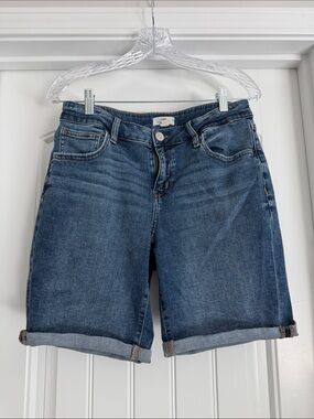 Maurices Dark Blue Denim Roll-Cuff Bermudas